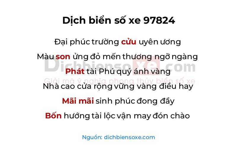 Dịch thơ biển số 97824
