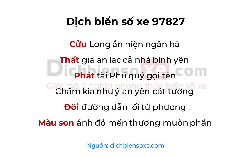 Dịch thơ biển số 97827
