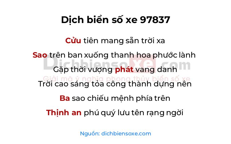 Dịch thơ biển số 97837