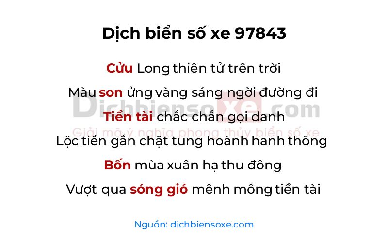 Dịch thơ biển số 97843