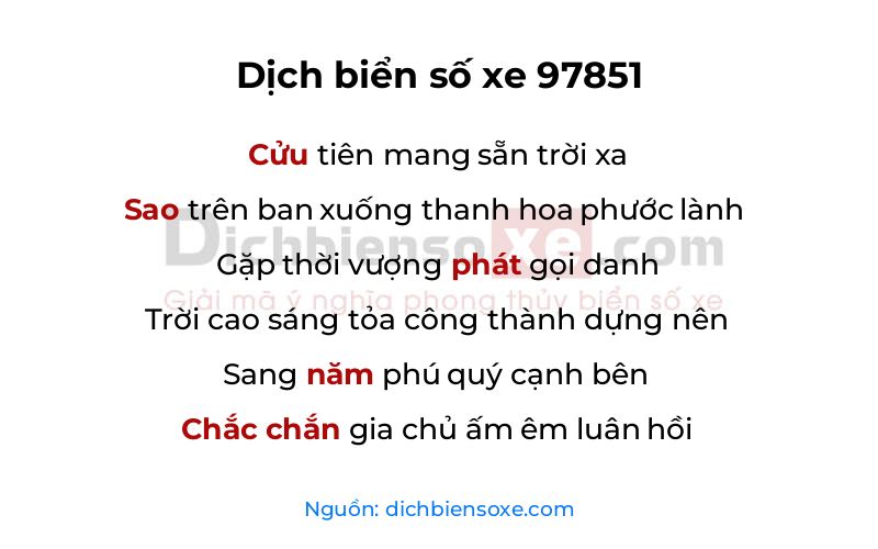 Dịch thơ biển số 97851