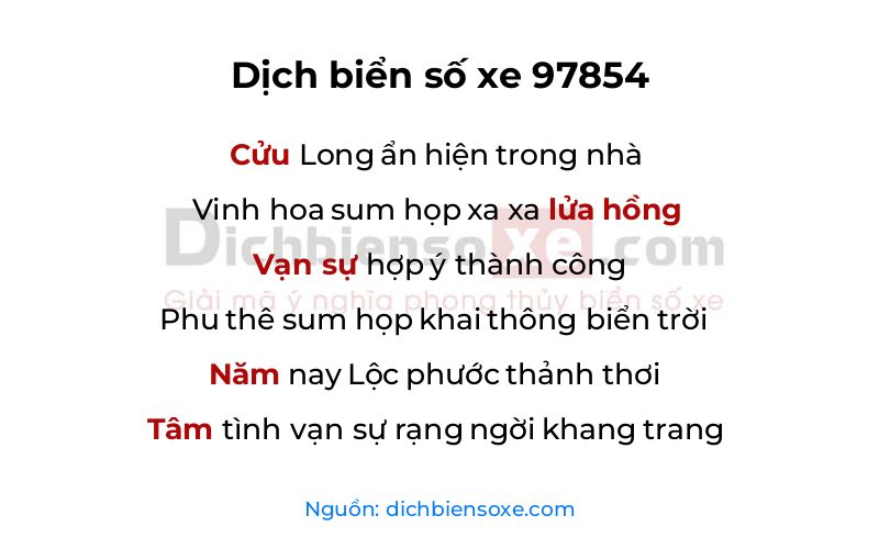 Dịch thơ biển số 97854
