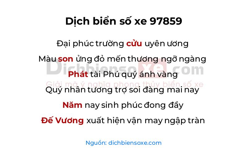 Dịch thơ biển số 97859