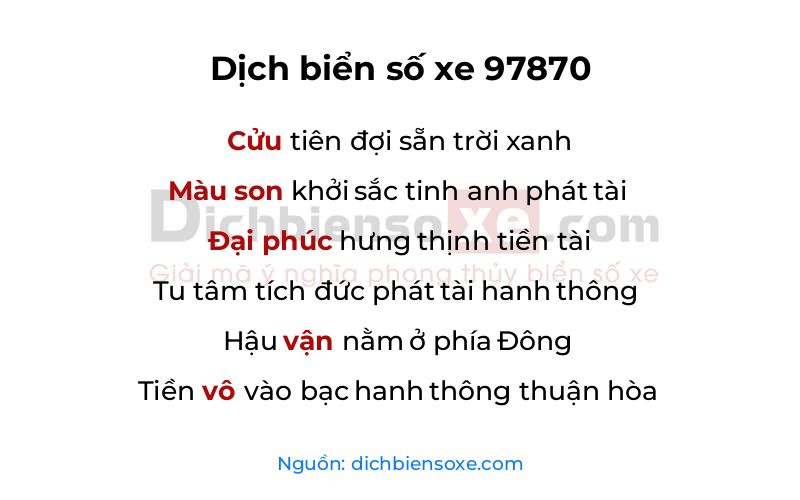 Dịch thơ biển số 97870