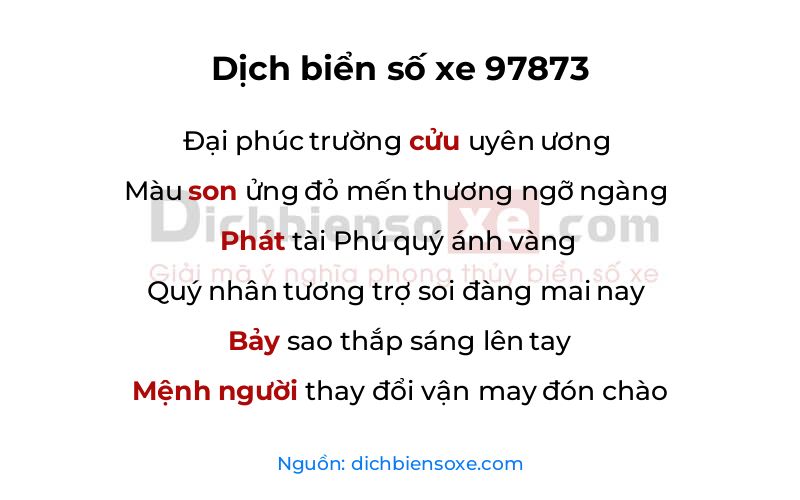 Dịch thơ biển số 97873