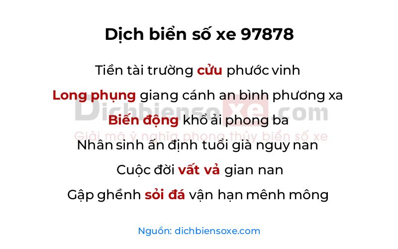 Dịch thơ biển số 97878