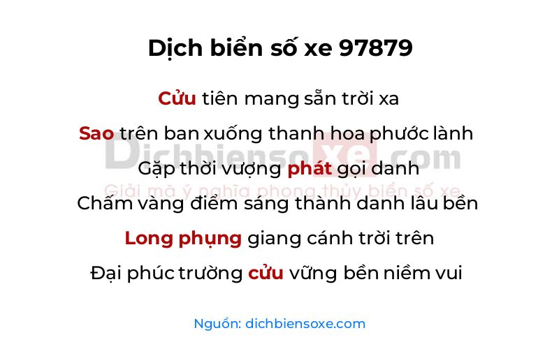 Dịch thơ biển số 97879