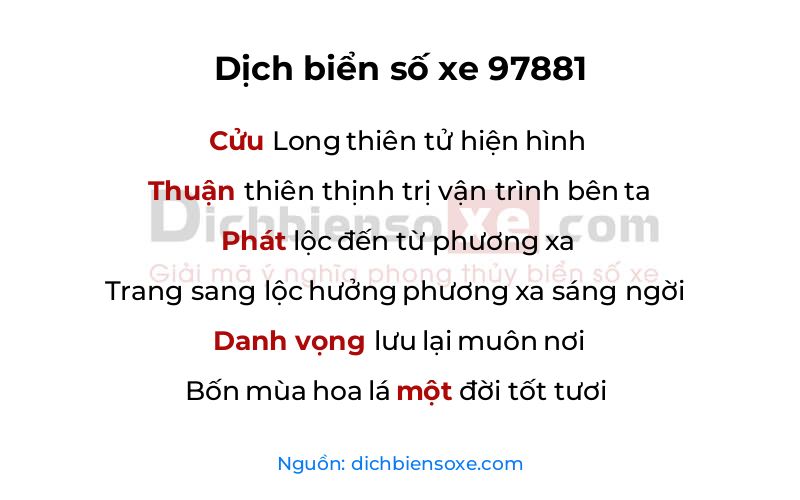 Dịch thơ biển số 97881