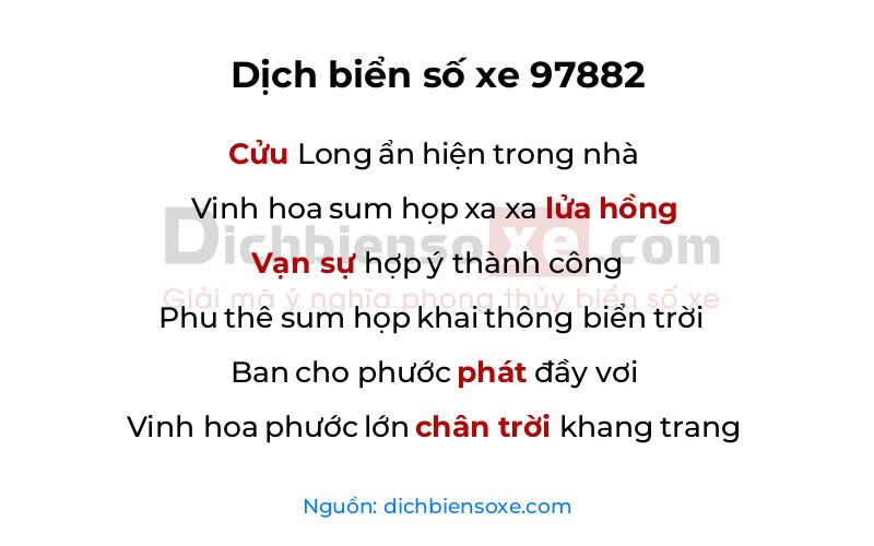 Dịch thơ biển số 97882