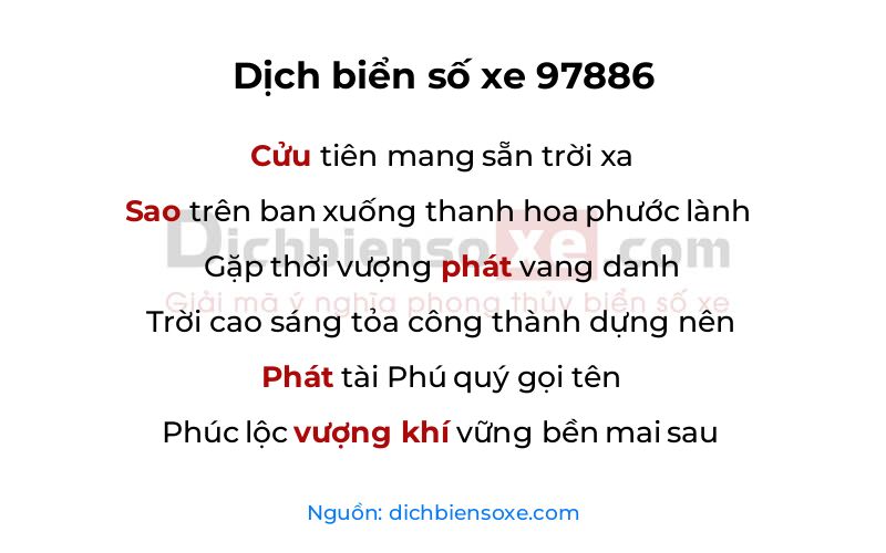 Dịch thơ biển số 97886