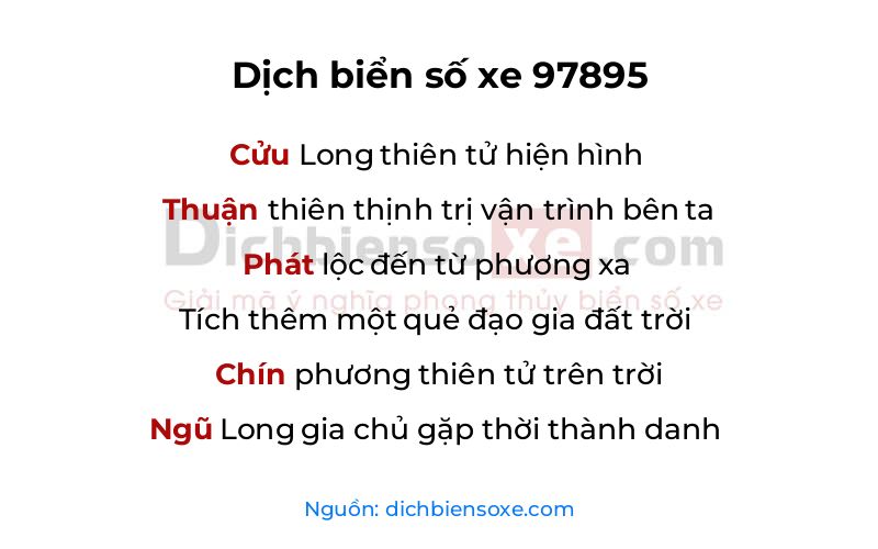 Dịch thơ biển số 97895