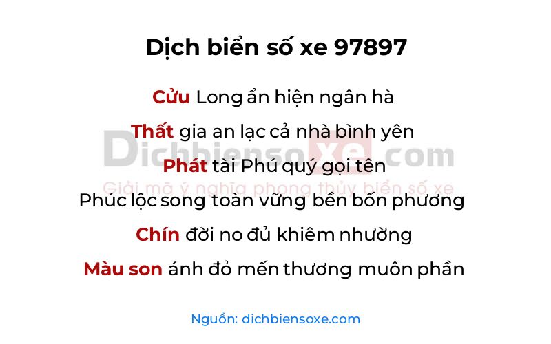 Dịch thơ biển số 97897