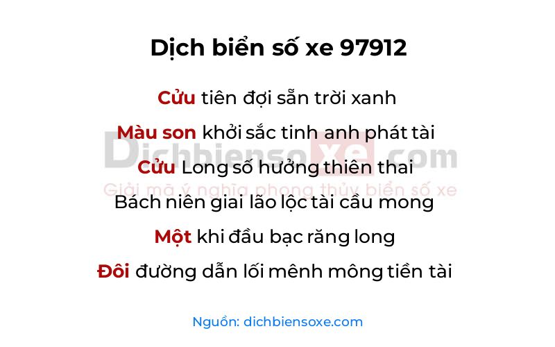 Dịch thơ biển số 97912