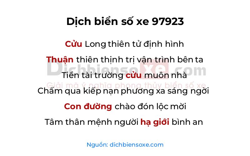 Dịch thơ biển số 97923
