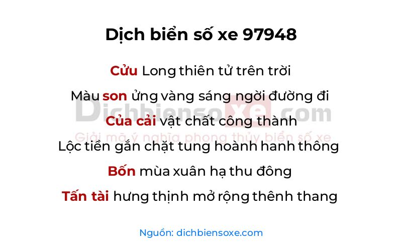 Dịch thơ biển số 97948