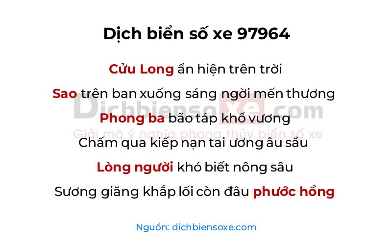 Dịch thơ biển số 97964