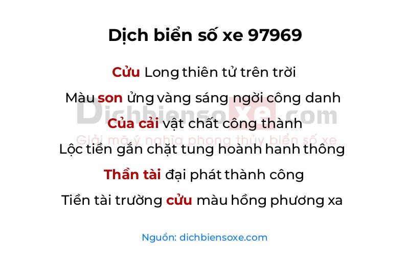 Dịch thơ biển số 97969