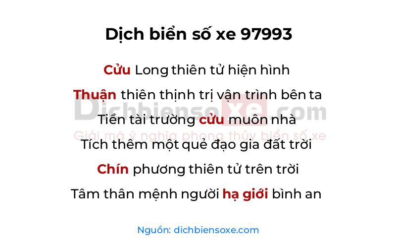 Dịch thơ biển số 97993