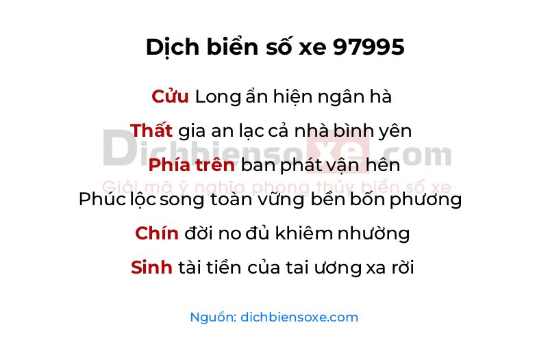 Dịch thơ biển số 97995