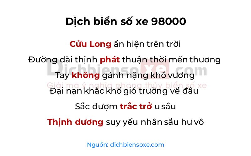 Dịch thơ biển số 98000