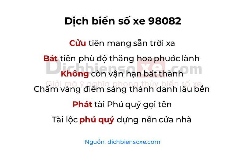 Dịch thơ biển số 98082