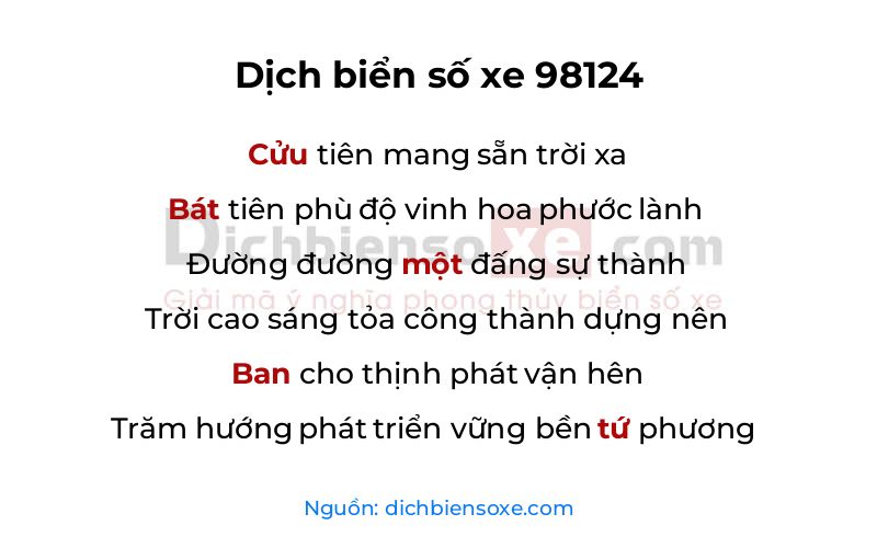 Dịch thơ biển số 98124