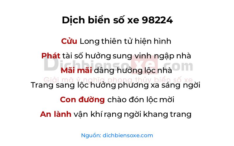 Dịch thơ biển số 98224