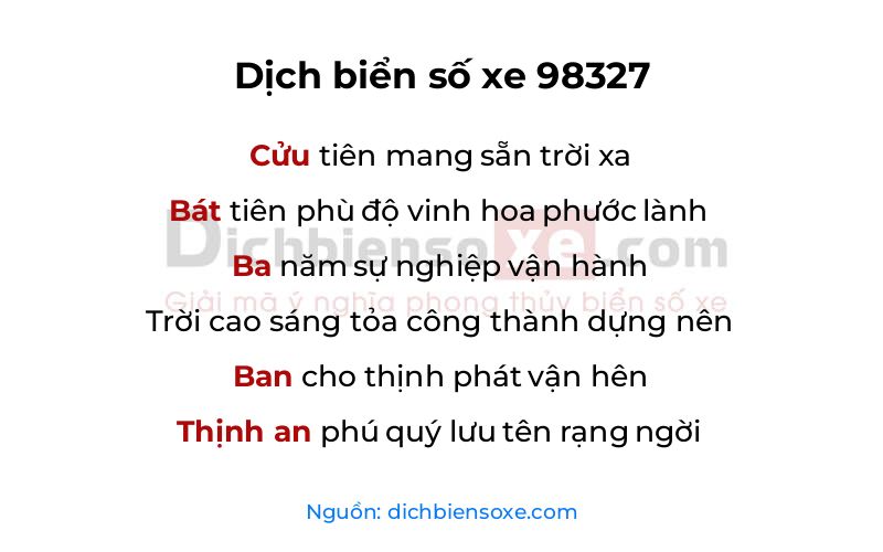 Dịch thơ biển số 98327