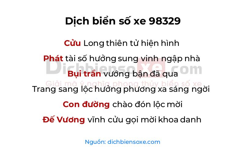 Dịch thơ biển số 98329