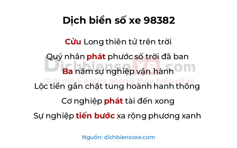 Dịch thơ biển số 98382