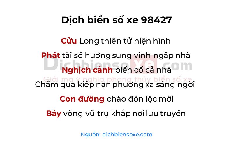 Dịch thơ biển số 98427