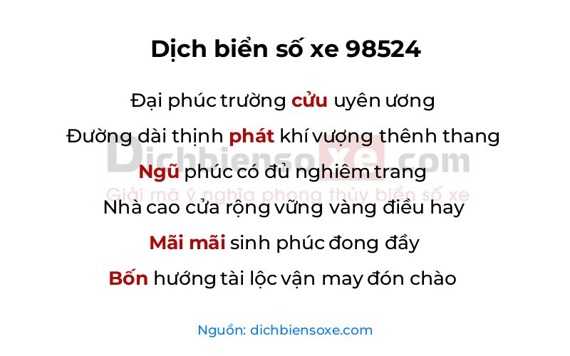 Dịch thơ biển số 98524