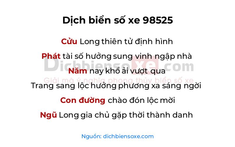 Dịch thơ biển số 98525