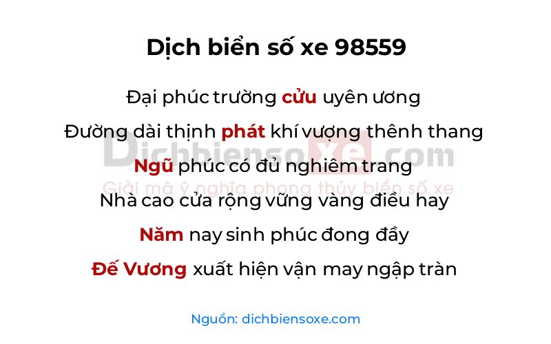 Dịch thơ biển số 98559