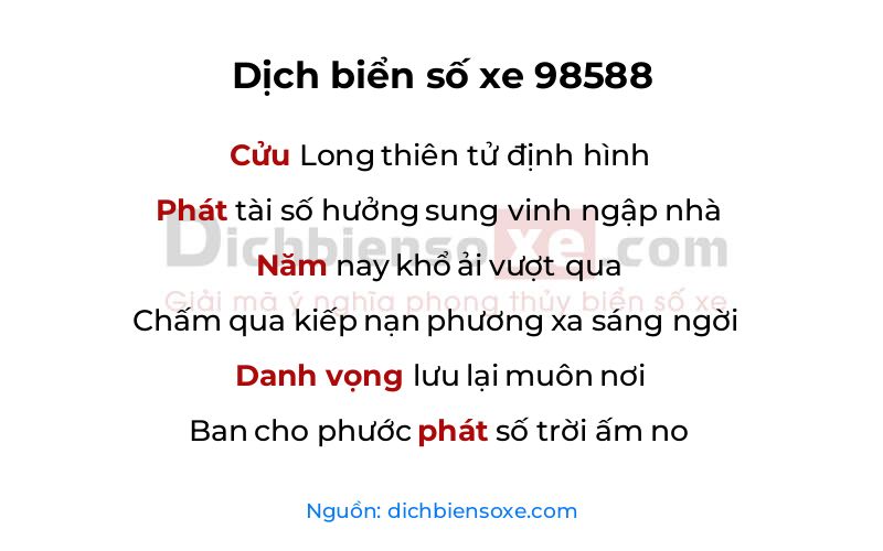 Dịch thơ biển số 98588
