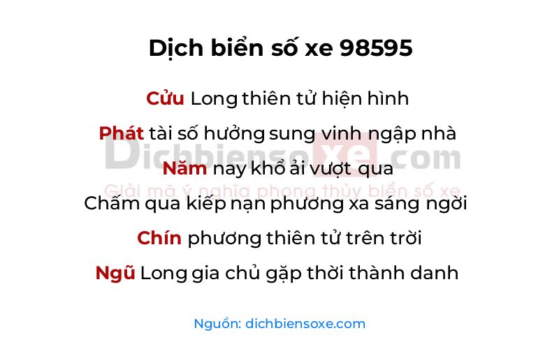 Dịch thơ biển số 98595