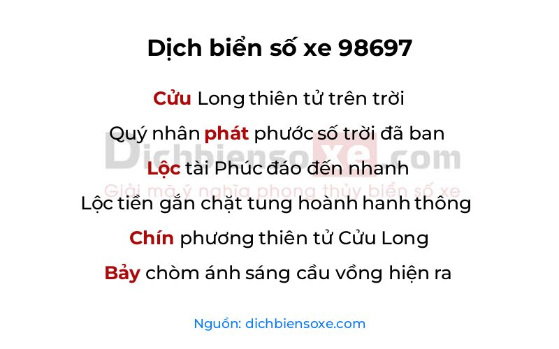 Dịch thơ biển số 98697