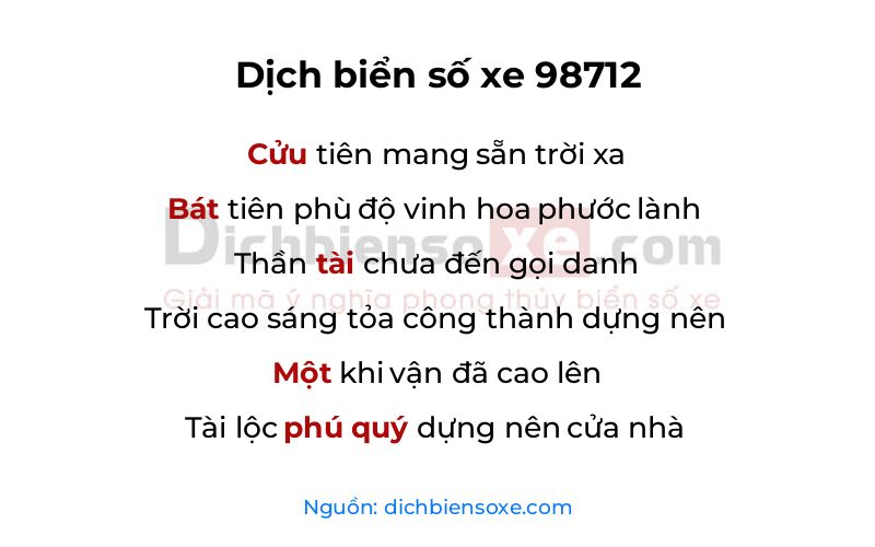 Dịch thơ biển số 98712