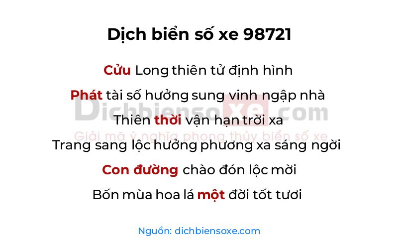 Dịch thơ biển số 98721