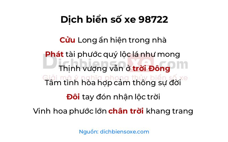 Dịch thơ biển số 98722