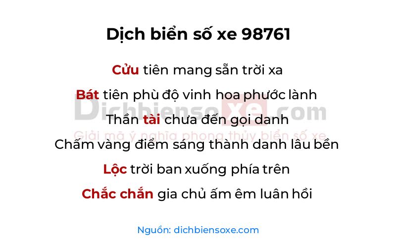 Dịch thơ biển số 98761