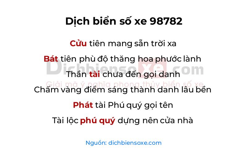 Dịch thơ biển số 98782