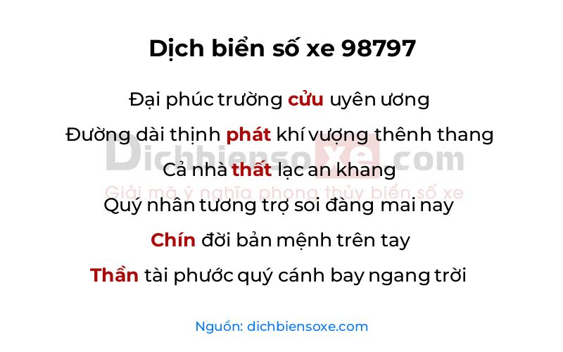 Dịch thơ biển số 98797
