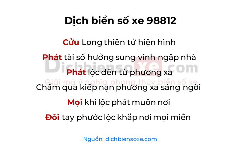 Dịch thơ biển số 98812