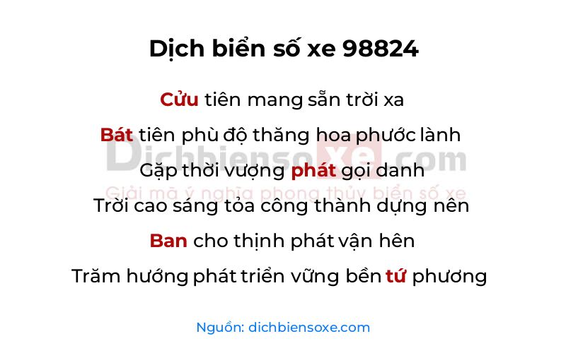 Dịch thơ biển số 98824