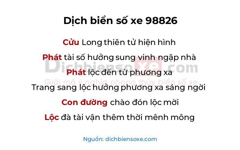 Dịch thơ biển số 98826