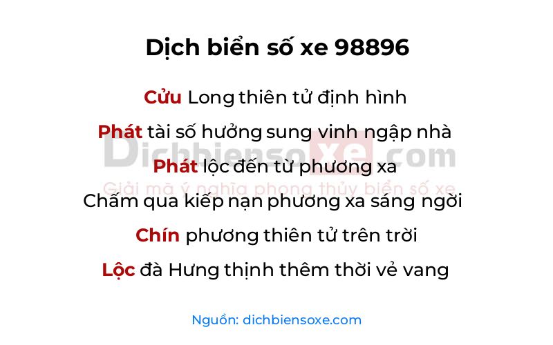 Dịch thơ biển số 98896