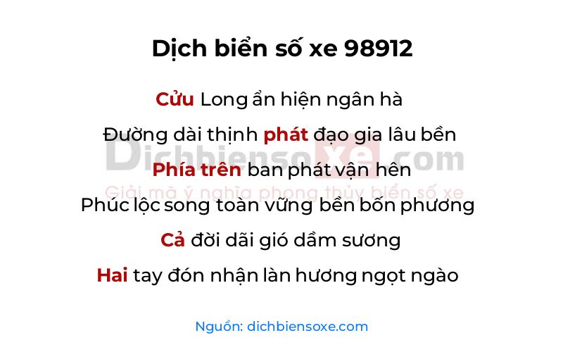 Dịch thơ biển số 98912