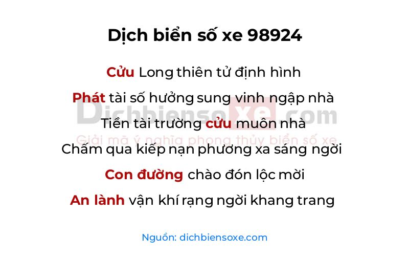 Dịch thơ biển số 98924