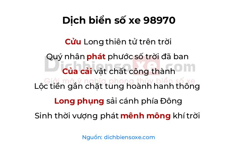Dịch thơ biển số 98970